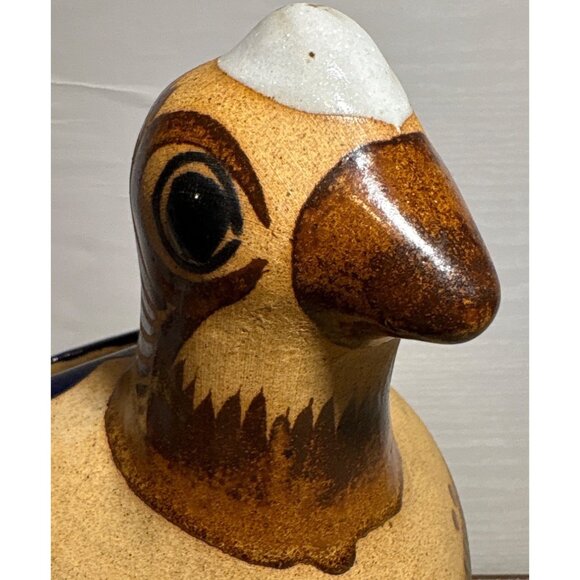 Mexican Folk Art Clay Bird Quail Peacock Planter Tonala Style Large 11" Tall - Picture 12 of 16